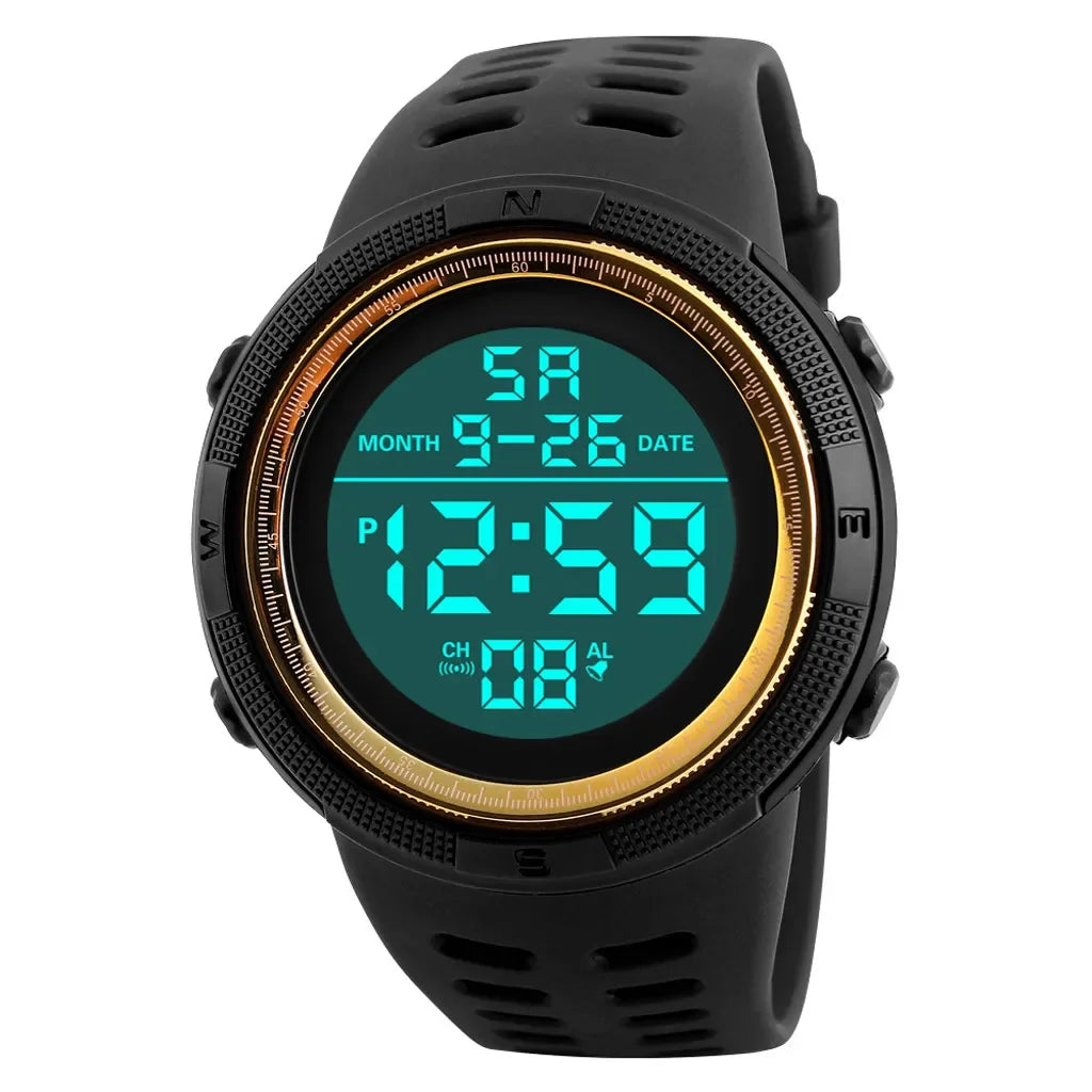 Men's Sport Digital Watch, Big Dial Luminous Waterproof Military Electronic Wristwatch