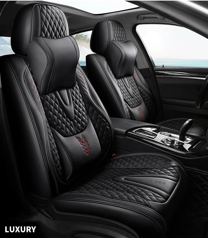 Universal Car Seat Covers  Full Covered Durable Leather Seat Cushion for 90% Sedan SUV 8 Colors Set Include Front and Rear Cover