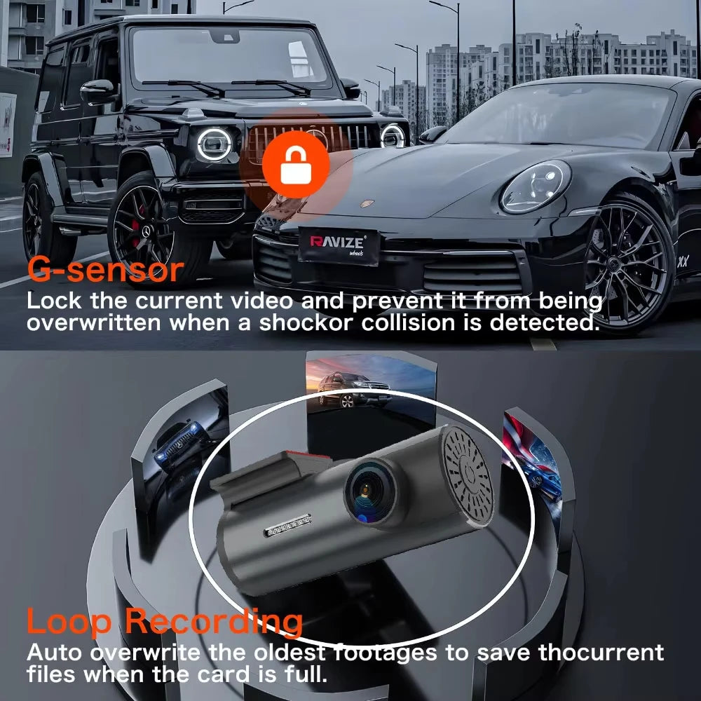 1080P Dash Cam for Cars Car Camera Dash Cam WIFI Camera for Car Front and Rear Dash Camera Black Box 24H Parking Mode Recorder