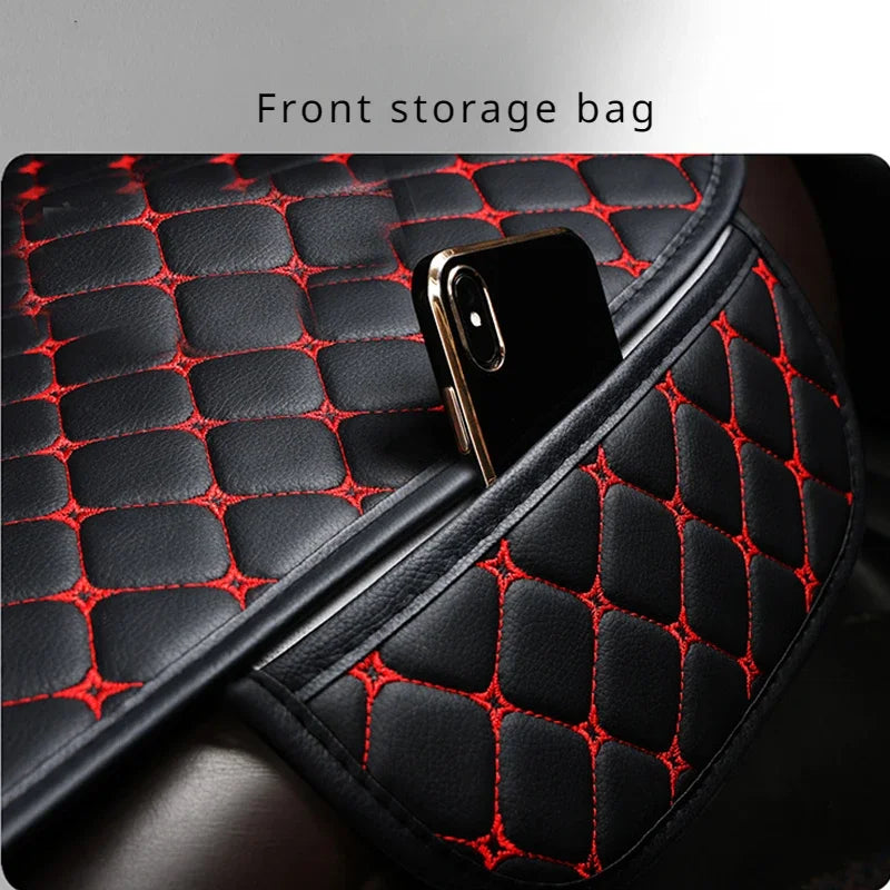 PU Leather Car Seat Cover Universal Minimalism Soft Seat Cushion Protective Cover with Storage Pocket Car Interior Accessories