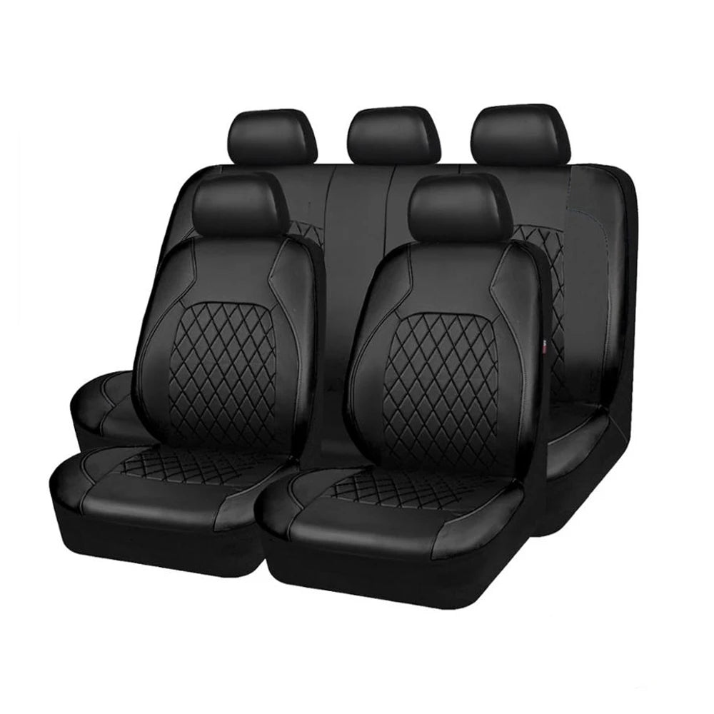 SEAMETAL Full-Surrouded Car Seat Cover Breathable Leatherette Seat Cushion Anti Scratch Seat Protector Cover for Sedan Suv Truck