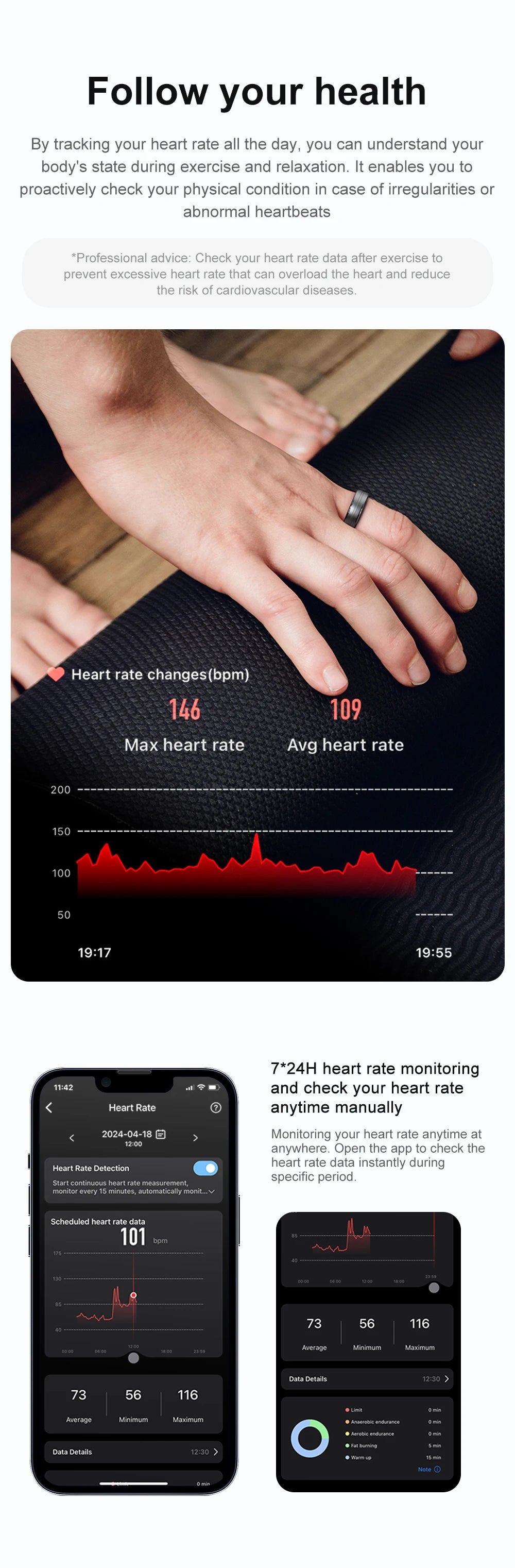2026 R06 Smart Ring – IP68 Waterproof Health Monitor, Fitness Tracking, Multiple Sport Modes