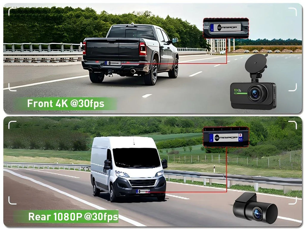 4K Dash Cam for Cars Car Camera Dash Cam WIFI Camera for Car Front and Rear Dash Camera Black Box 24H Parking Mode Recorder