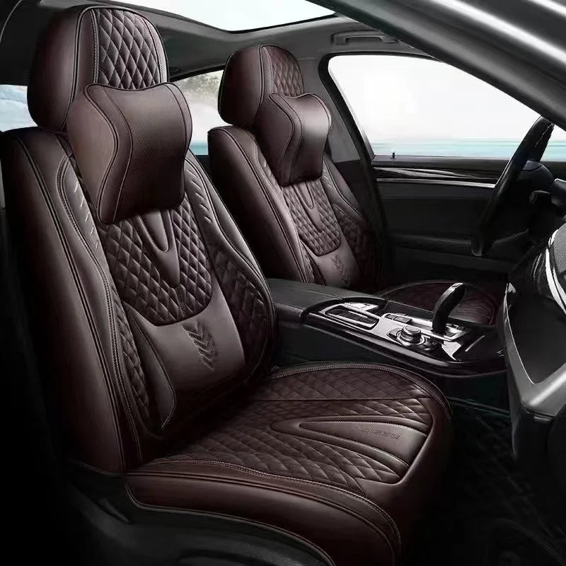 Universal Car Seat Covers  Full Covered Durable Leather Seat Cushion for 90% Sedan SUV 8 Colors Set Include Front and Rear Cover