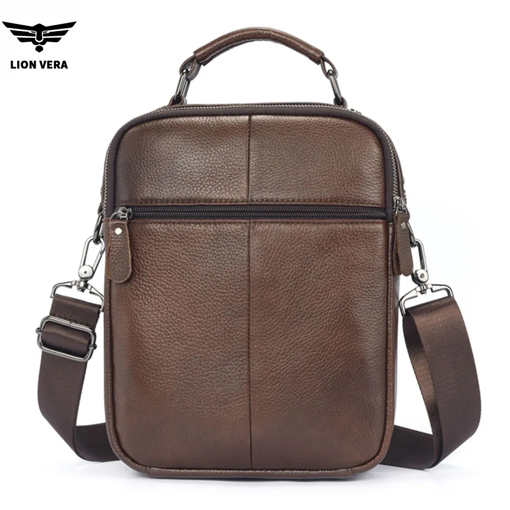 Men's Genuine Leather Shoulder Bag – Large Capacity Business Crossbody