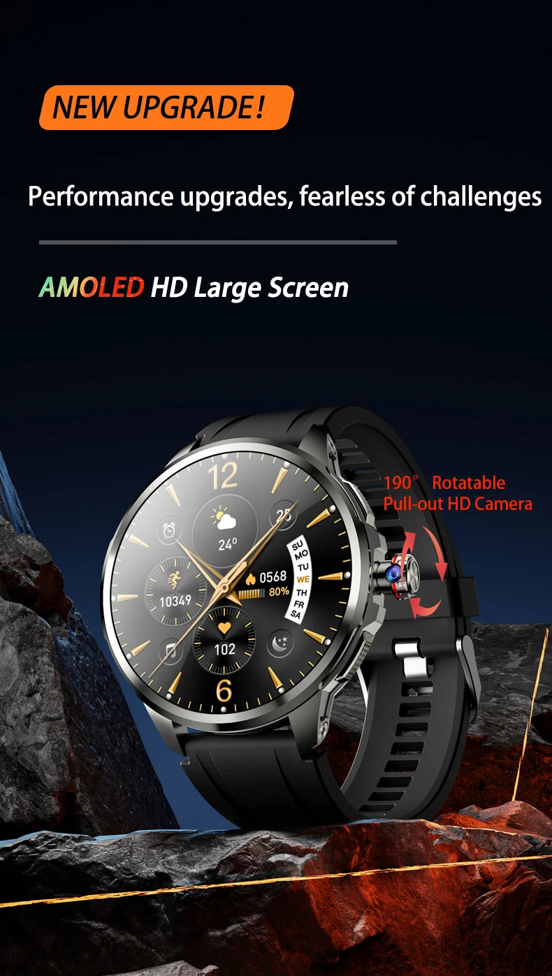 Original H99 Smart Watch Android Watches 1.95inch Amoled Screen Men's Smartwatch With 8MP Rotating Camera GPS WIFI Sim Card Slot