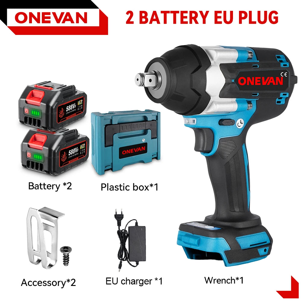 ONEVAN 1800N.M Cordless Brushless Impact Wrench 1/2" — High Torque Power Tool for Makita Battery