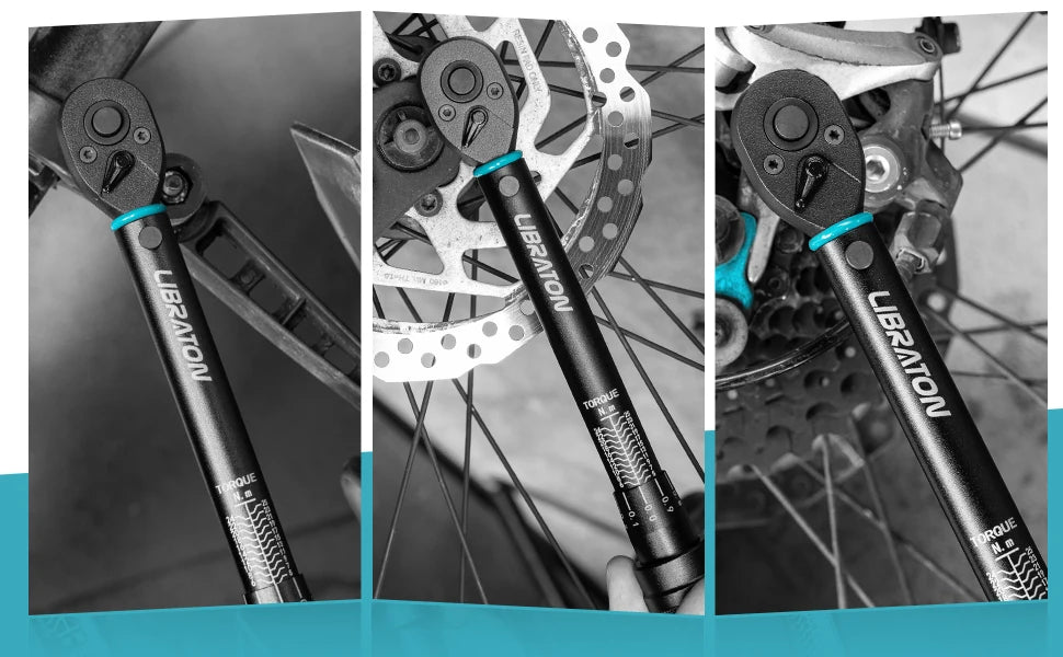 Bike Torque Wrench 1/4'', 5-25Nm, 0.1Nm Micro, Drive Click Torque Wrench Set, Hex, Torx/Star Bit Sockets, Extension Bar