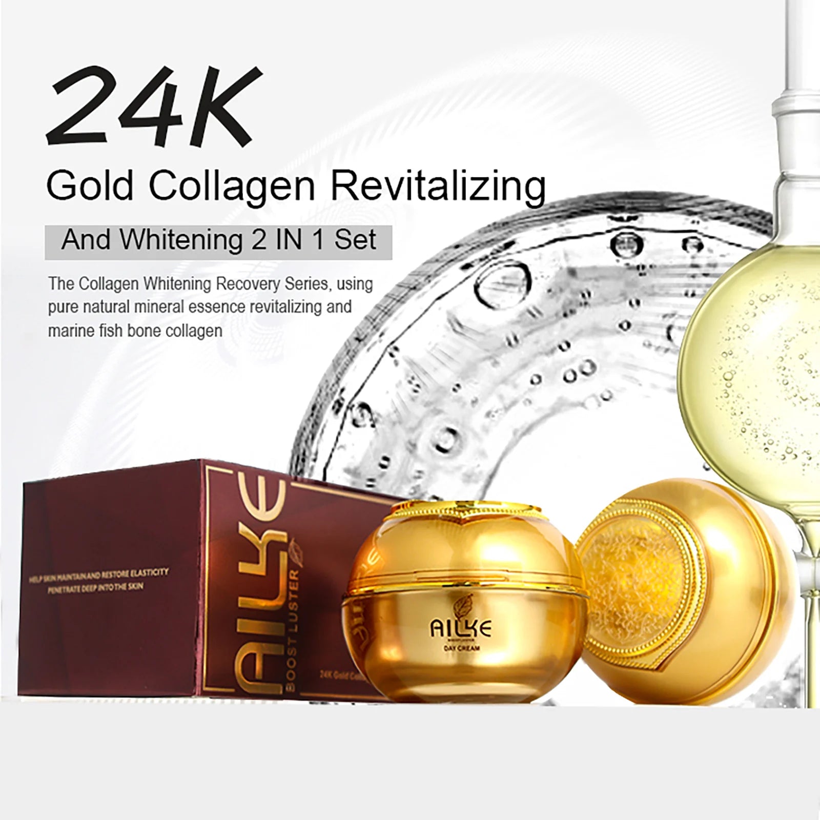 AILKE Brightening Skin Care Set – Even Skin Tone, Anti-Wrinkle & Dark Spot Corrector for All Skin Types