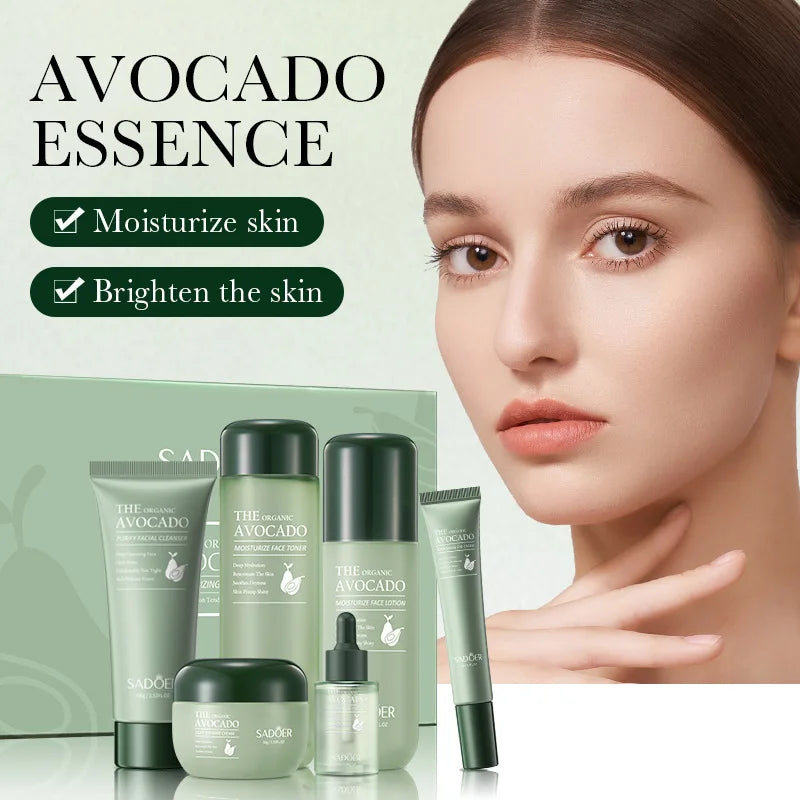 SADOER Avocado Skin Care Set 6pcs – Cleansing, Hydrating & Pore Purifying Kit