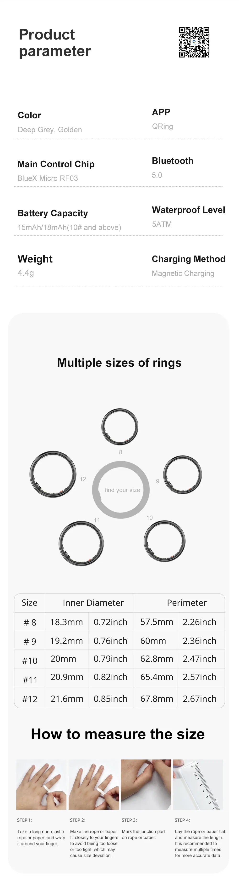 2026 R06 Smart Ring – IP68 Waterproof Health Monitor, Fitness Tracking, Multiple Sport Modes
