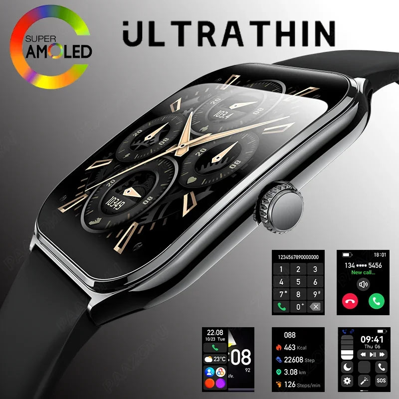 1.96-Inch AMOLED Smartwatch with Bluetooth Calling – Always-On Display