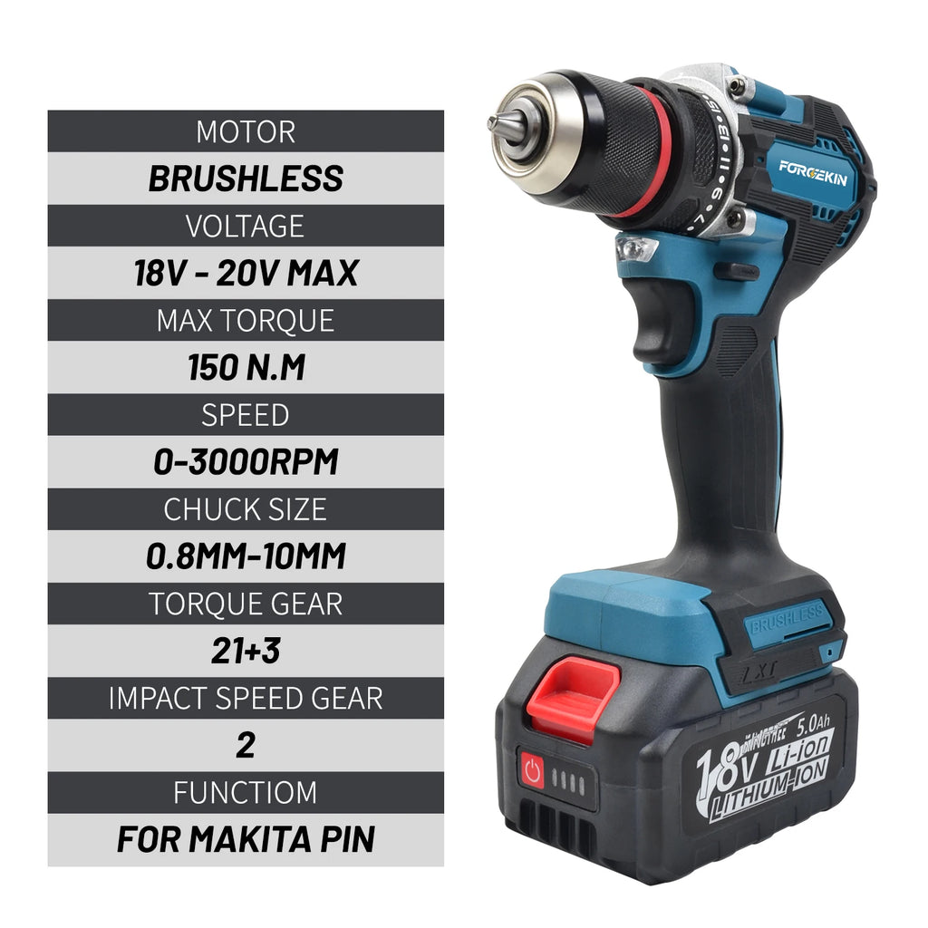 Cordless Lithium Battery Drill — 2-Speed Electric Screwdriver & Power Drill for Home DIY