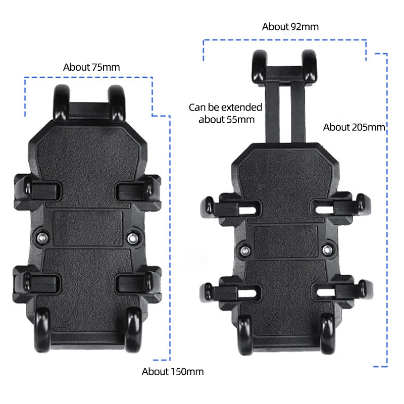 Motorcycle Electric Bike Mobile Phone Holder Aluminum Handlebar Bicycle Riding Bracket GPS Mount Phone Holder W/ Shock Absorber
