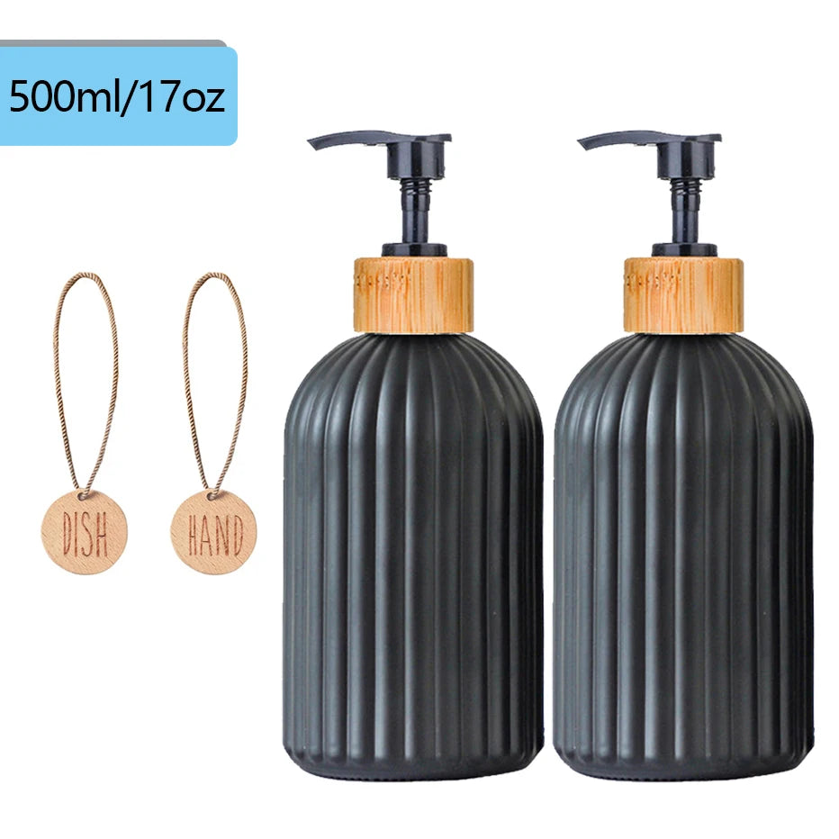 Black Dish Soap Dispenser Set – Countertop Kitchen Organiser