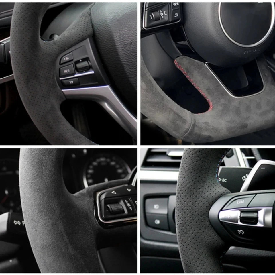 DIY Steering Wheel Cover Braid – Suede Leather for Volvo XC60 S60 V40 V60 S40