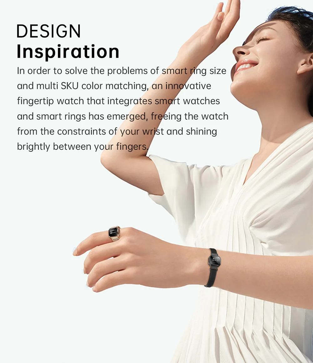2026 New Smart Watch Ring 0.49" OLED Screen, Heart Rate Blood Oxygen Sleep Health Monitoring, 5ATM Waterproof, Multiple Sport