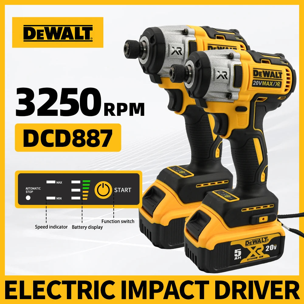 DEWALT DCD887 Cordless Brushless Electric Drill — Screwdriver Power Tool for Drilling & Screw Removal