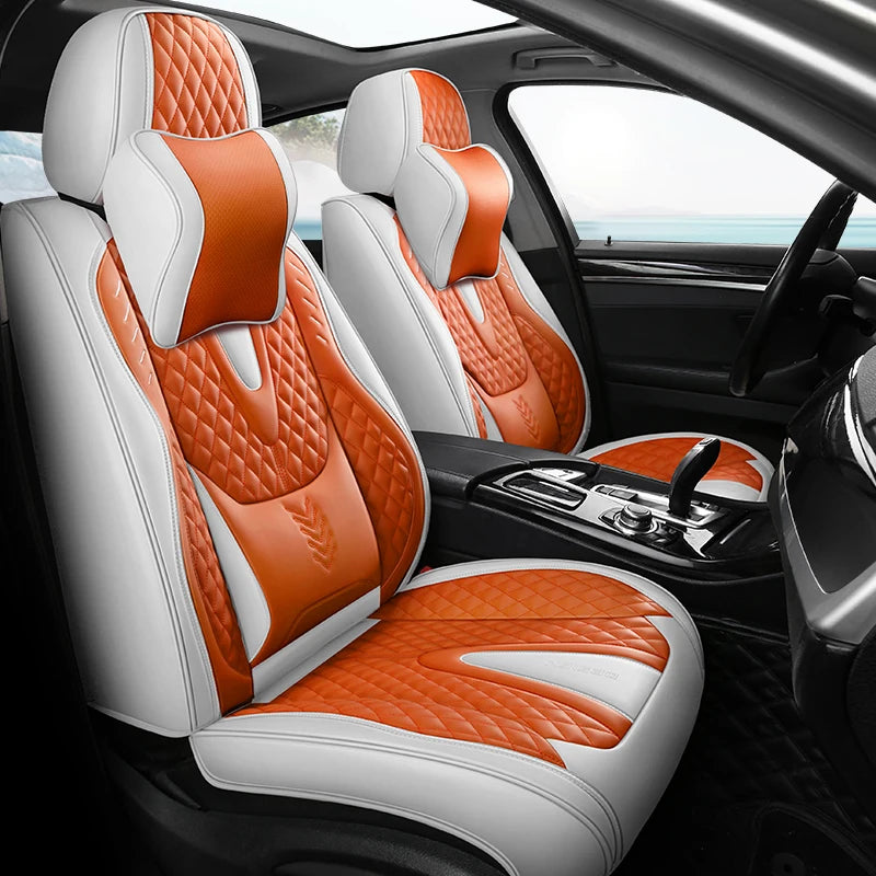 Universal Car Seat Covers  Full Covered Durable Leather Seat Cushion for 90% Sedan SUV 8 Colors Set Include Front and Rear Cover