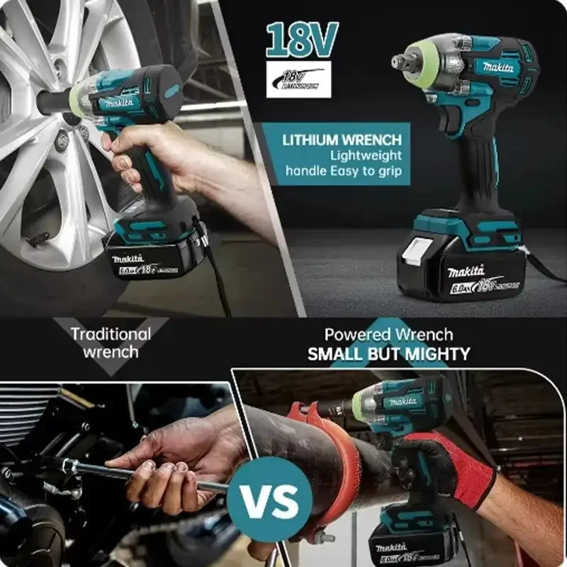 Makita 18V TW004G Brushless Electric Impact Wrench — High Torque Wind Cannon