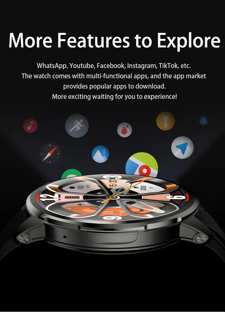 Original H99 Smart Watch Android Watches 1.95inch Amoled Screen Men's Smartwatch With 8MP Rotating Camera GPS WIFI Sim Card Slot