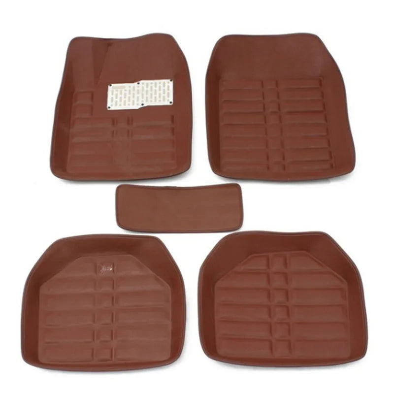 Alfombrillas universales de 5 piezas para coche – Marrón todo tiempo