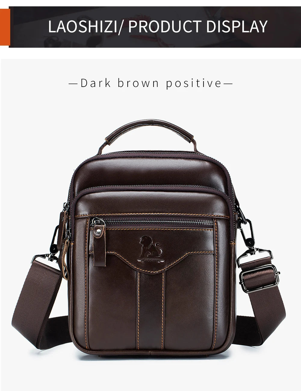 Men's Retro Cowhide Leather Crossbody Bag – Trendy Shoulder Bag