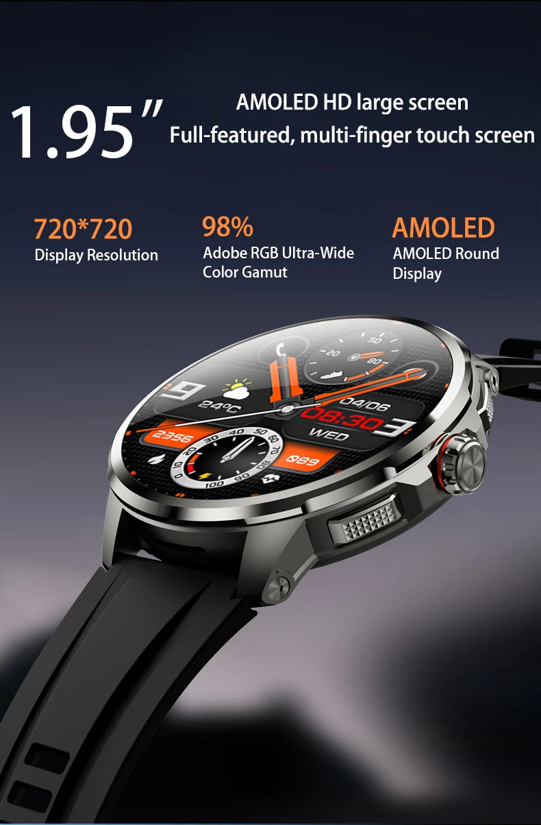 Original H99 Smart Watch Android Watches 1.95inch Amoled Screen Men's Smartwatch With 8MP Rotating Camera GPS WIFI Sim Card Slot