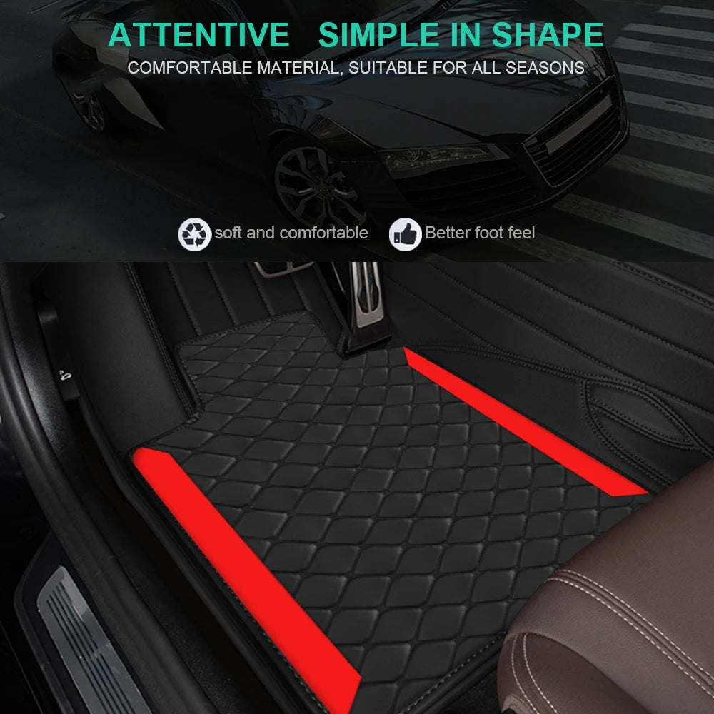 Luxury PU Leather Car Floor Mats 4pcs – Left-Hand Drive