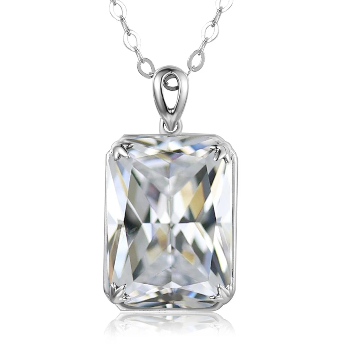100% Real Silver 925 Necklace Pendant Aquamarine Women Jewelry Birthday Party Banquet Girl Accessories
