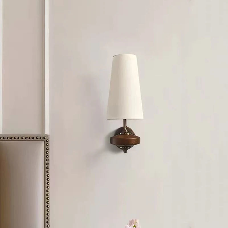 Modern Nordic Wall Lamp – Vintage Solid Wood Retro Luxury Bedside Light