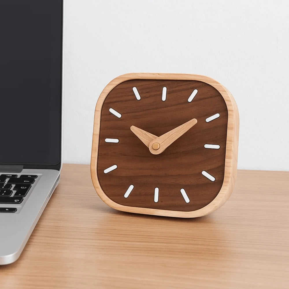 Home Decoration Retro Tabletop Clock Exquisite Decorative Bedside Table Clock Wooden Silent Clocks Home Decor