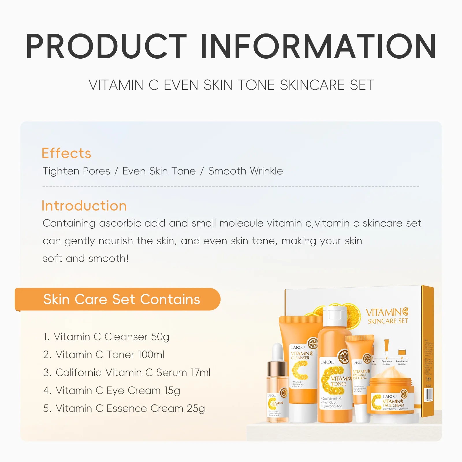 Vitamin C Brightening Skincare Set 5pcs