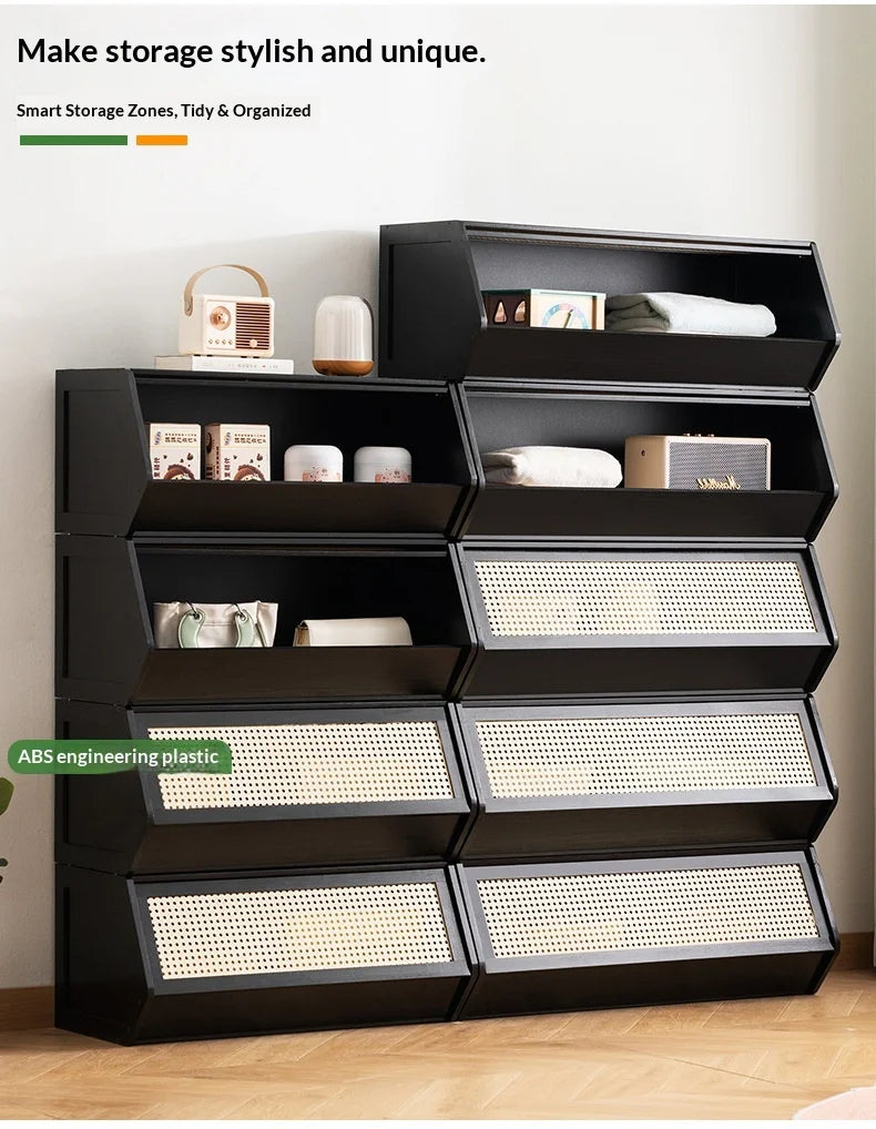 Modern Storage Cabinet Bookcase – Display Dresser with Adjustable Shelves & Doors