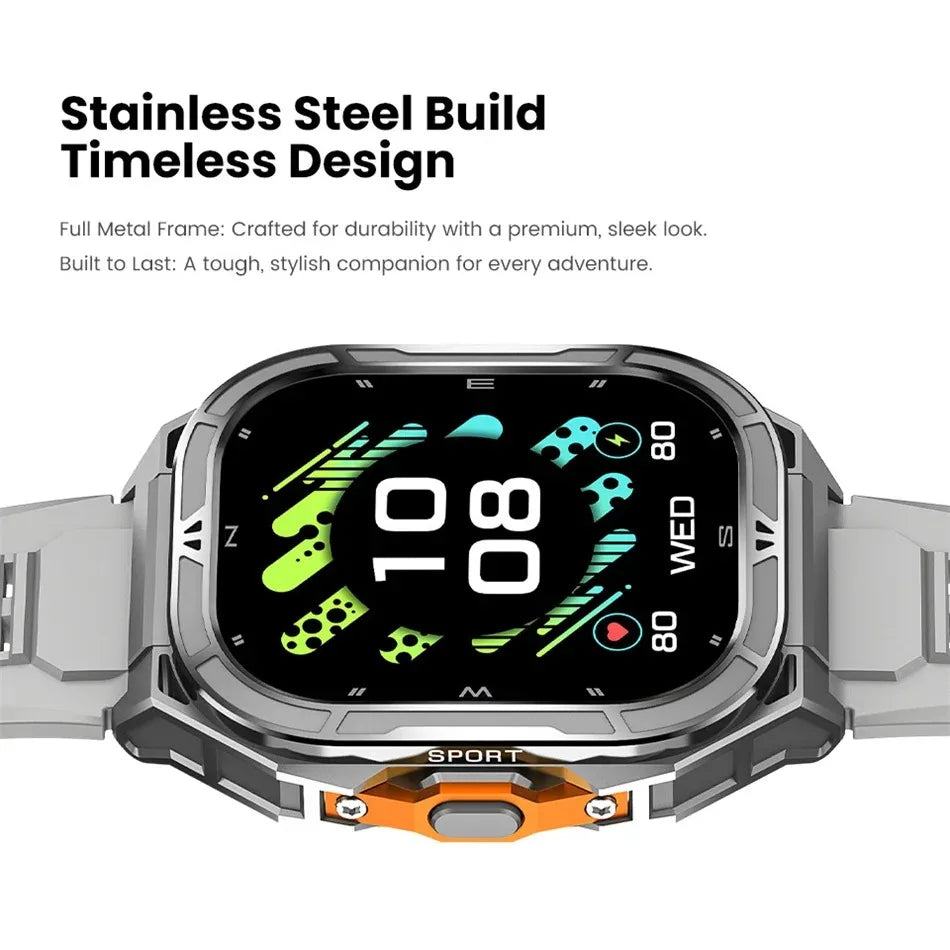 Men's GPS Smart Watch 1.96" AMOLED with Compass & Bluetooth Call