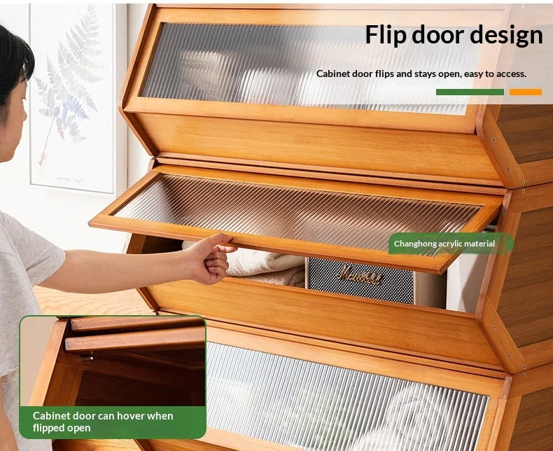 Modern Storage Cabinet Bookcase – Display Dresser with Adjustable Shelves & Doors