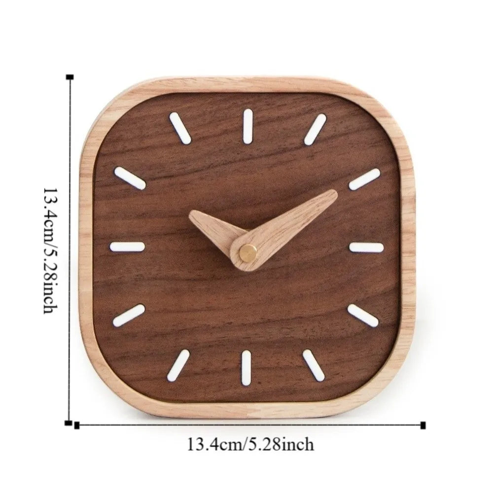 Home Decoration Retro Tabletop Clock Exquisite Decorative Bedside Table Clock Wooden Silent Clocks Home Decor