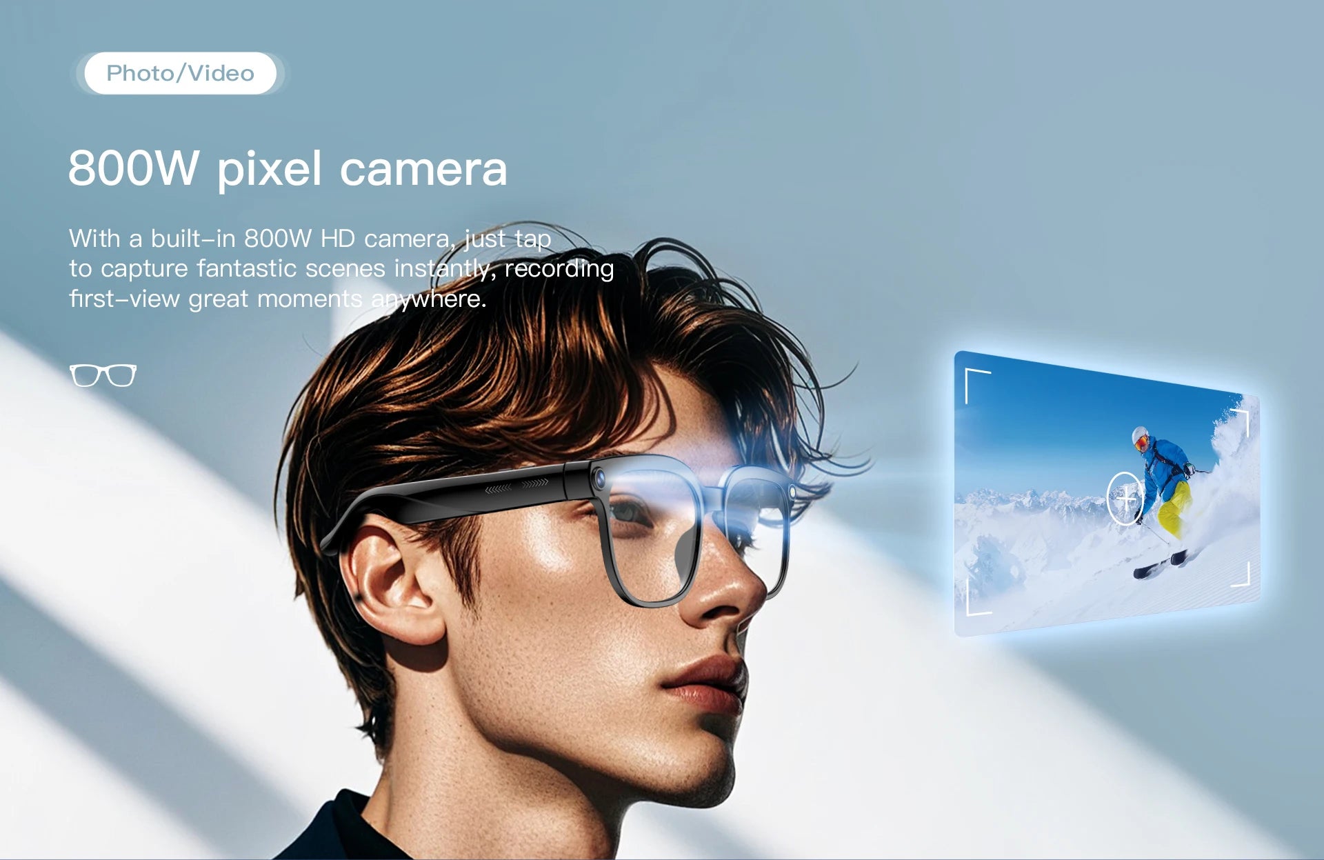 2026 New Smart AI Glasses with 8MP HD Camera 1080P Video Recording ChatGPT Integration Bluetooth Eyewear Business Travel Glasses