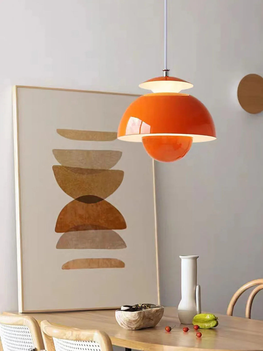 Nordic Semicircle Pendant Light – Modern Hanging Lamp for Living Room & Bedroom
