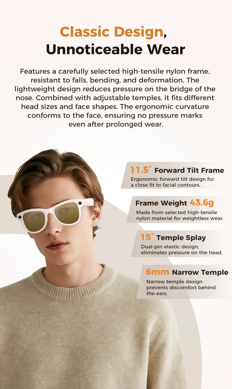 2026 Smart Glasses Women 3600mAh Power Bank 800W Camera 120+Languages Translation Recording Videos Music Player Call Glasses Men