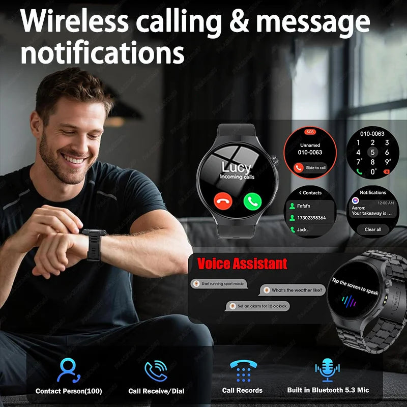 New Men's Smart Watch ,Health Monitor ,Bluetooth Call ,1000mAh Battery large battery,LED Flashlight ,100+Sport Mode Smart Watch