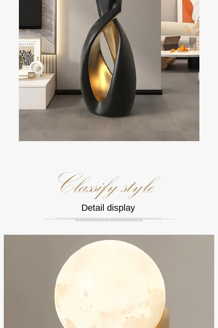 Home Decor Statue Abstract Art Ornaments Nordic Living Room Large Floor Luminous Sculpture Housewarming Gift Interior Figurines