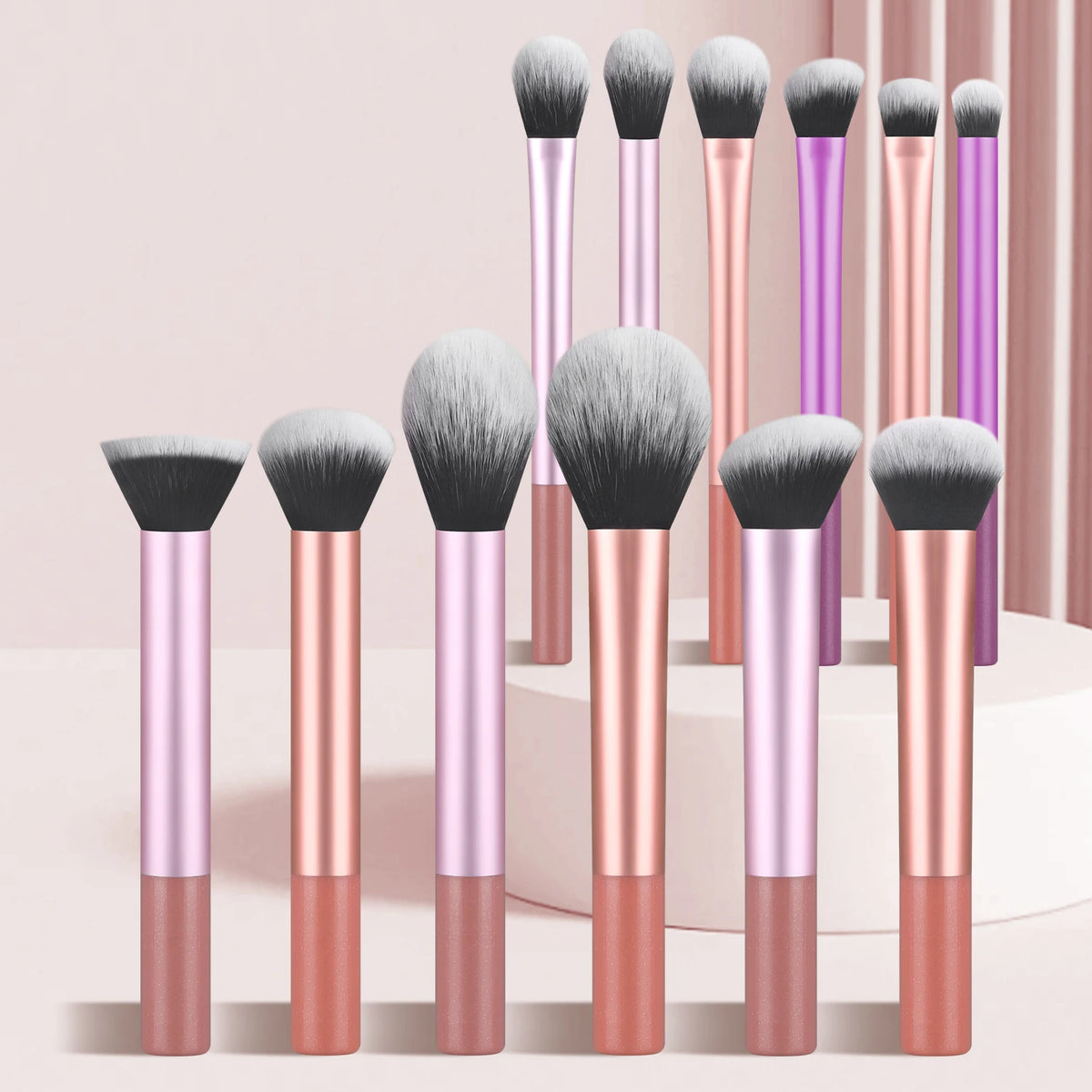 12pcs Professional Makeup Brush Set – Multifunctional Cosmetic Brushes