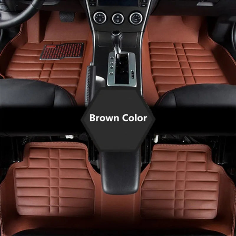 Universal Car Floor Mats 5pcs – Brown All-Weather