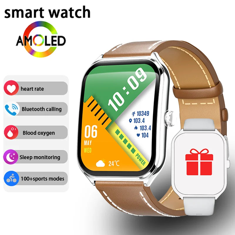 1.96-Inch AMOLED Smartwatch with Bluetooth Calling – Always-On Display