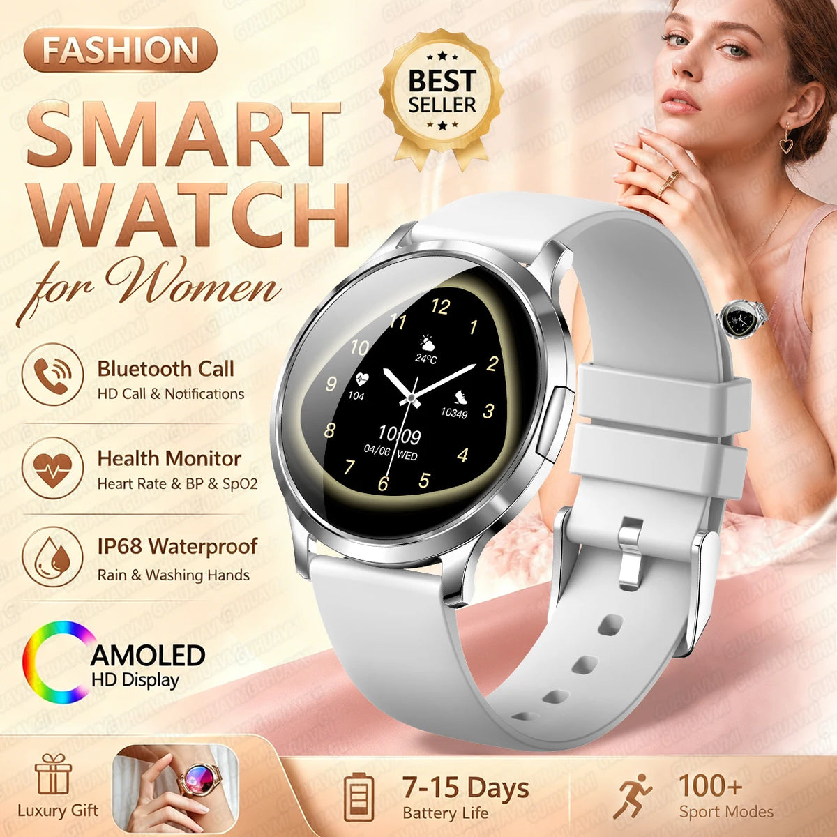 1.32-Inch AMOLED Smartwatch with 100+ Sports Modes & Bluetooth Calling
