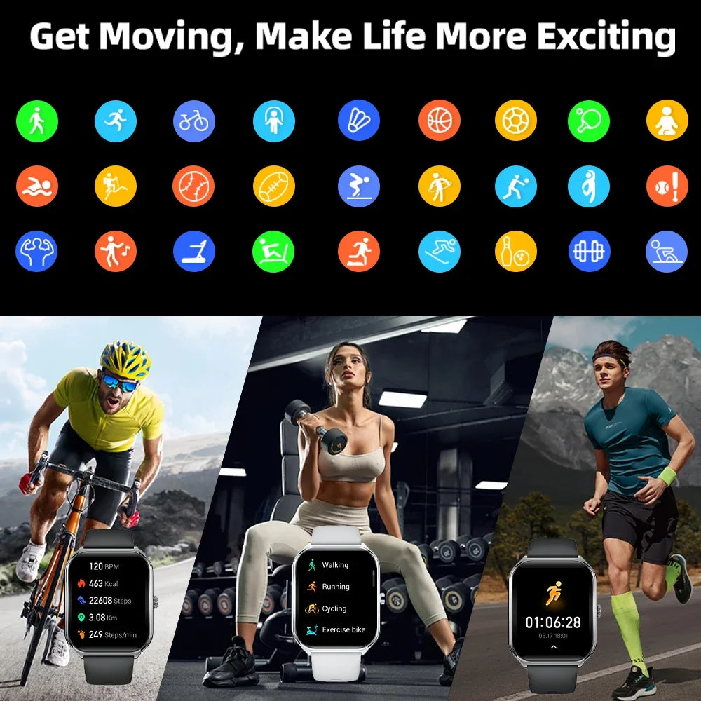 1.96-Inch AMOLED Smartwatch with Bluetooth Calling – Always-On Display