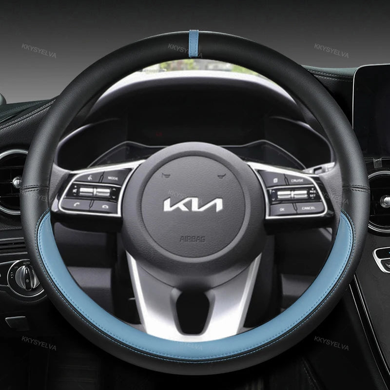 Steering Wheel Cover 38cm Leather – Kia Sportage Ceed Rio Sorento K2-K5