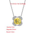 2CT Asscher Cut Moissanite Necklace for Women 925 Sterling Silver Baguette Halo Lab Diamond Pendant Bridal Wedding Jewelry Gifts