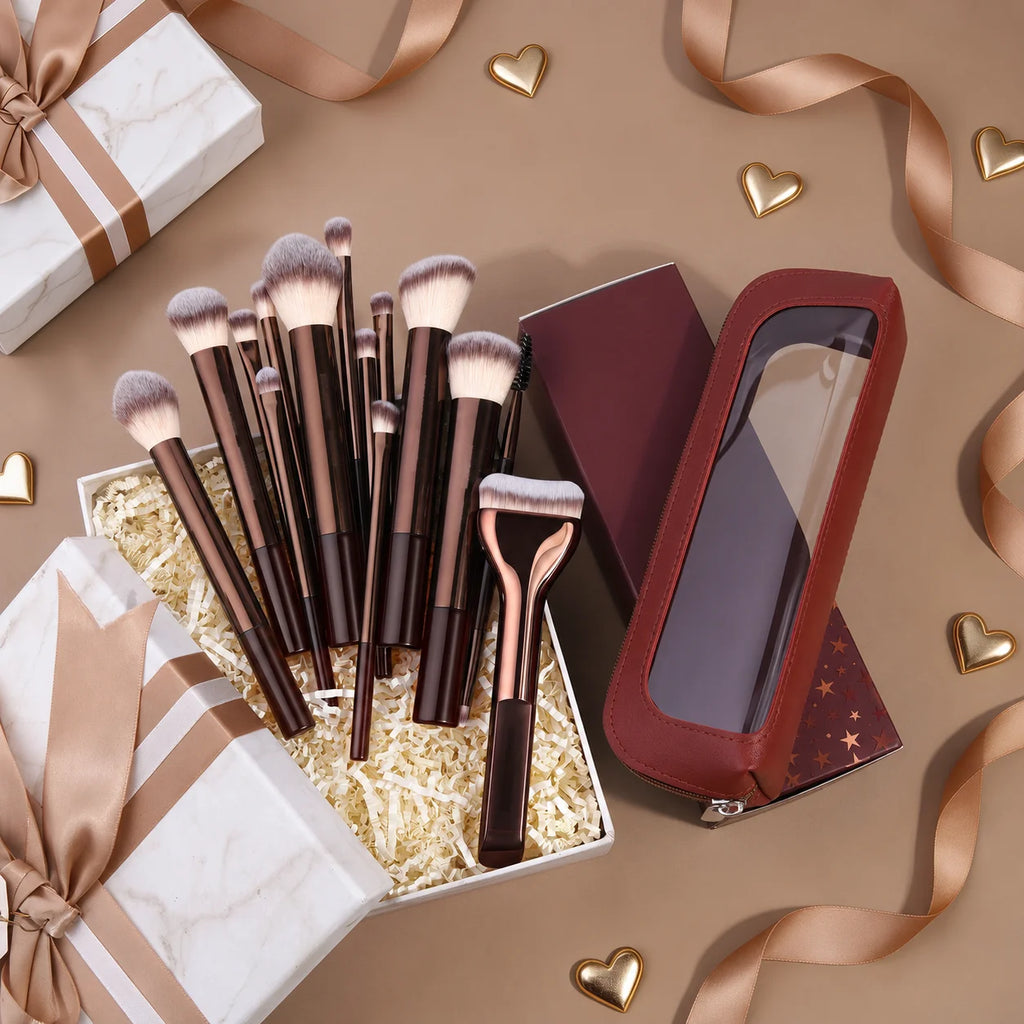 14pcs Professional Makeup Brushes – Premium Synthetic Travel Set
